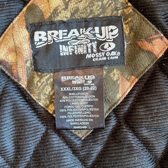 Mossy Oak Break Up Infinite Camo Coat Boys 20-22 (appx Women's M), insulated - Picture 6 of 9
